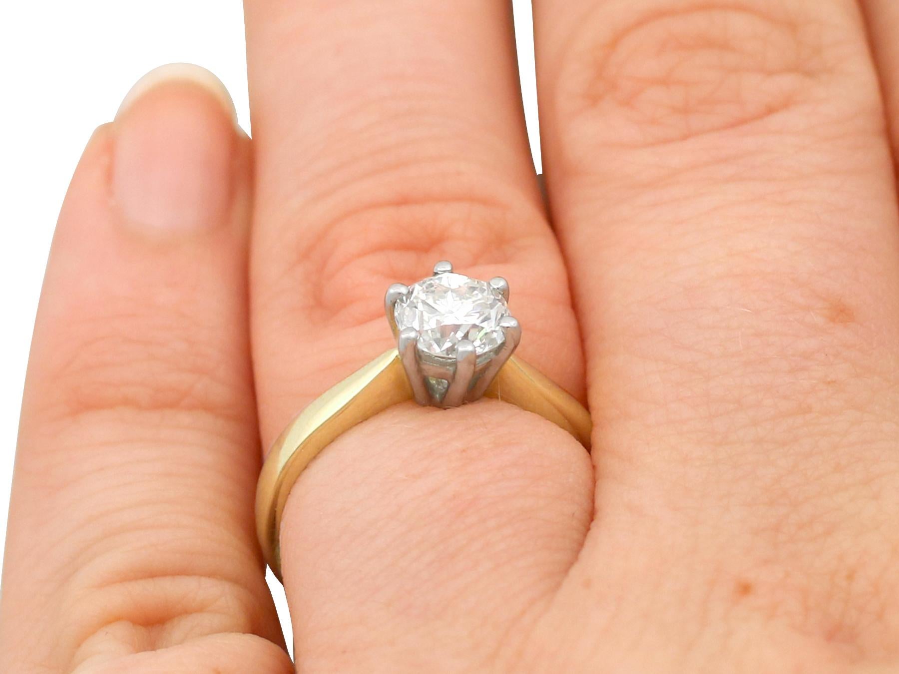 Diamond and Gold Solitaire Engagement Ring For Sale 4