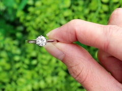 Contemporary Diamond and Platinum Solitaire Engagement Ring