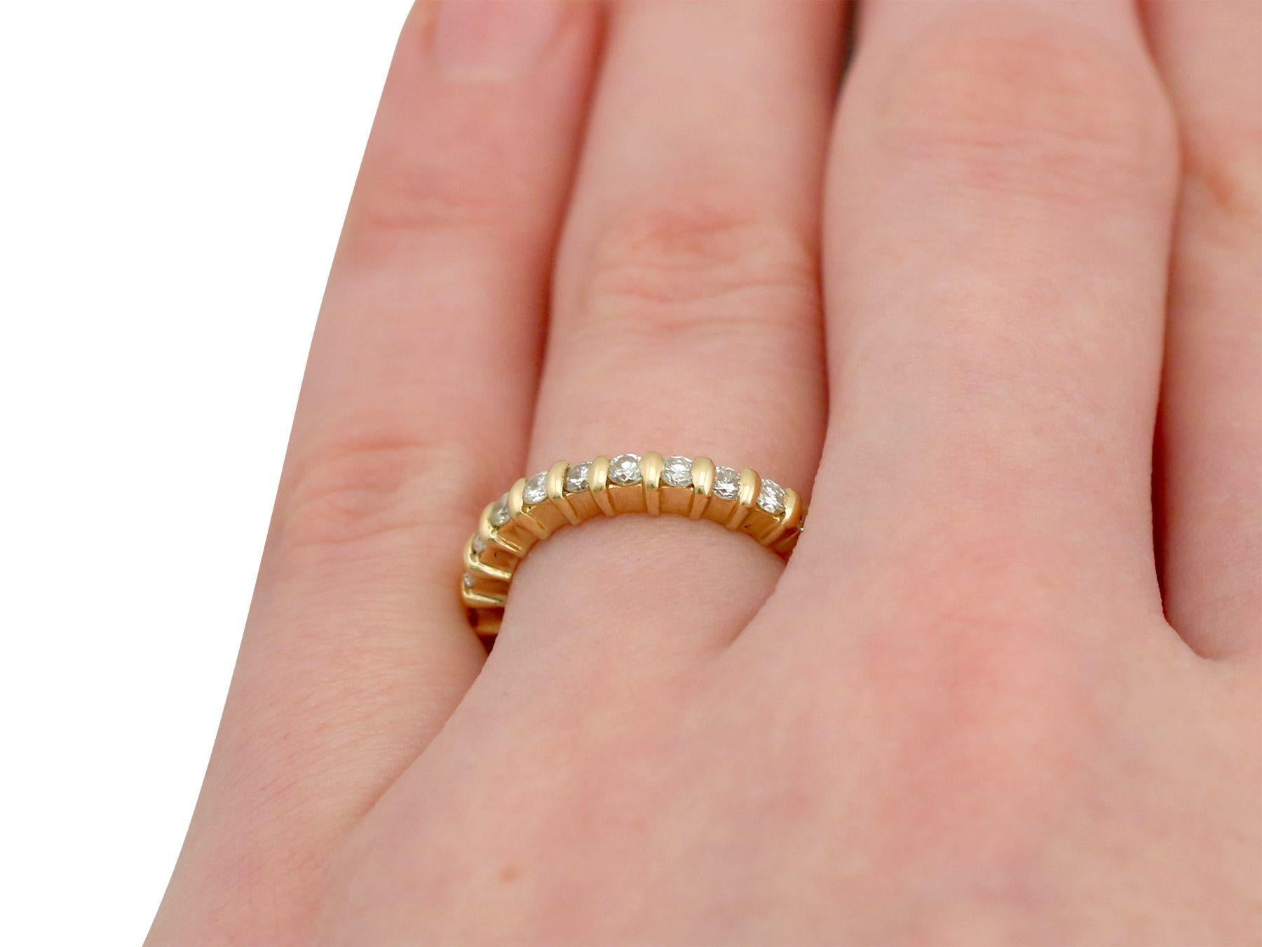 Diamond and Yellow Gold Size L 1/2 Full Eternity Ring For Sale 2