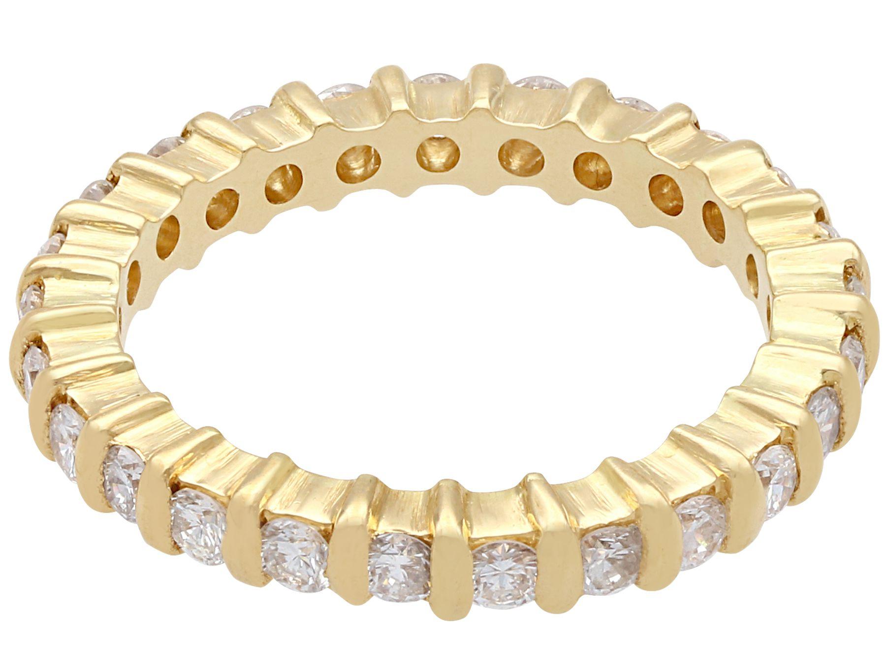 Round Cut Diamond and Yellow Gold Size L 1/2 Full Eternity Ring For Sale