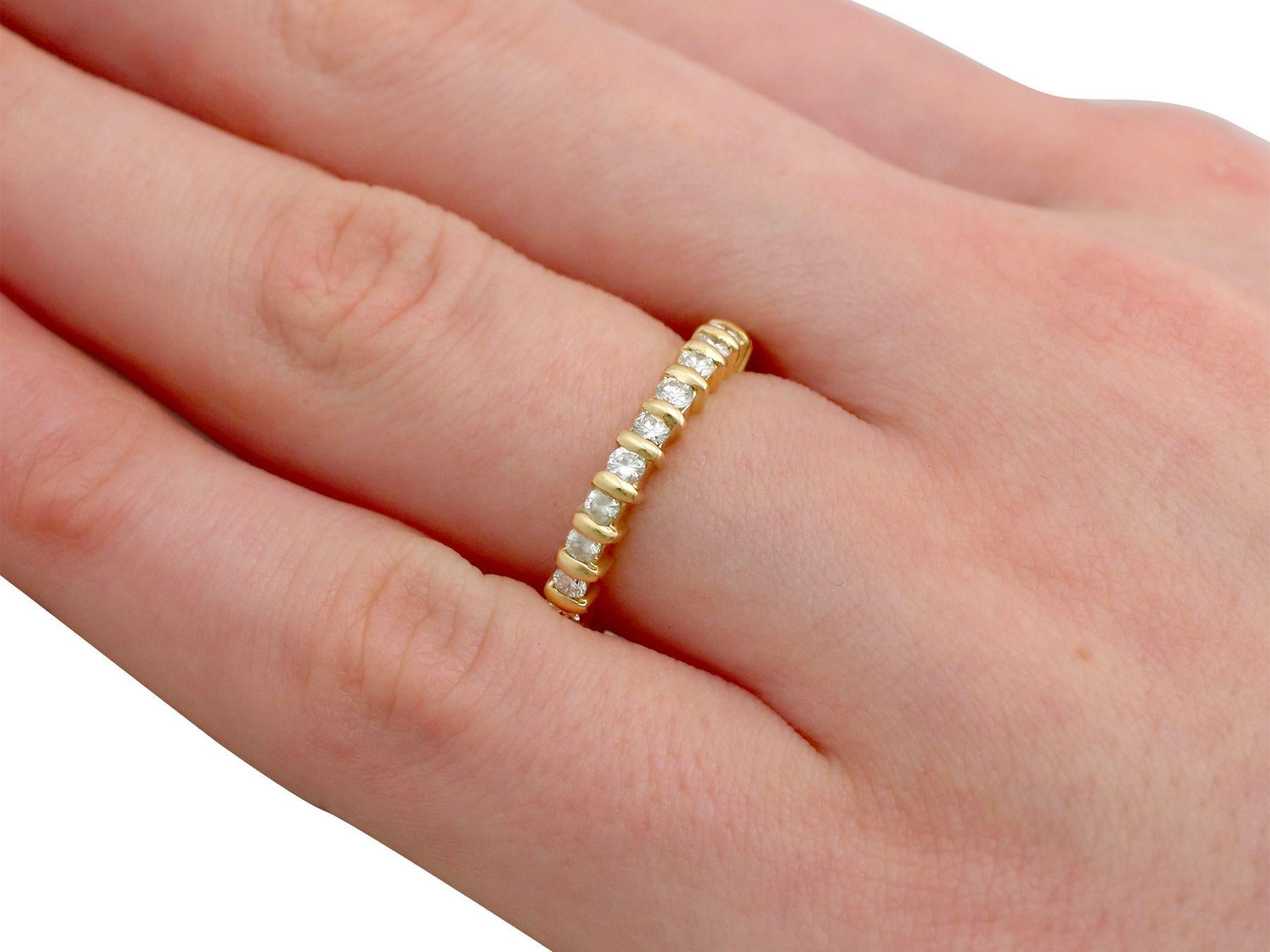Diamond and Yellow Gold Size L 1/2 Full Eternity Ring For Sale 1