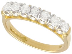 Contemporary Diamond and Yellow Gold Half Eternity Ring
