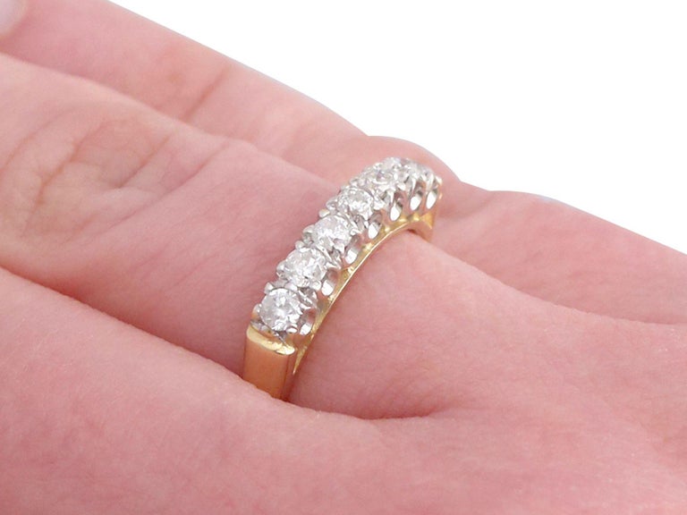 Contemporary Diamond and Yellow Gold Half Eternity Engagement Ring For ...
