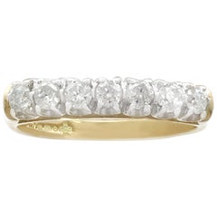 Contemporary Diamond and Yellow Gold Half Eternity Ring