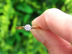 Contemporary Diamond and Yellow Gold Solitaire Engagement Ring