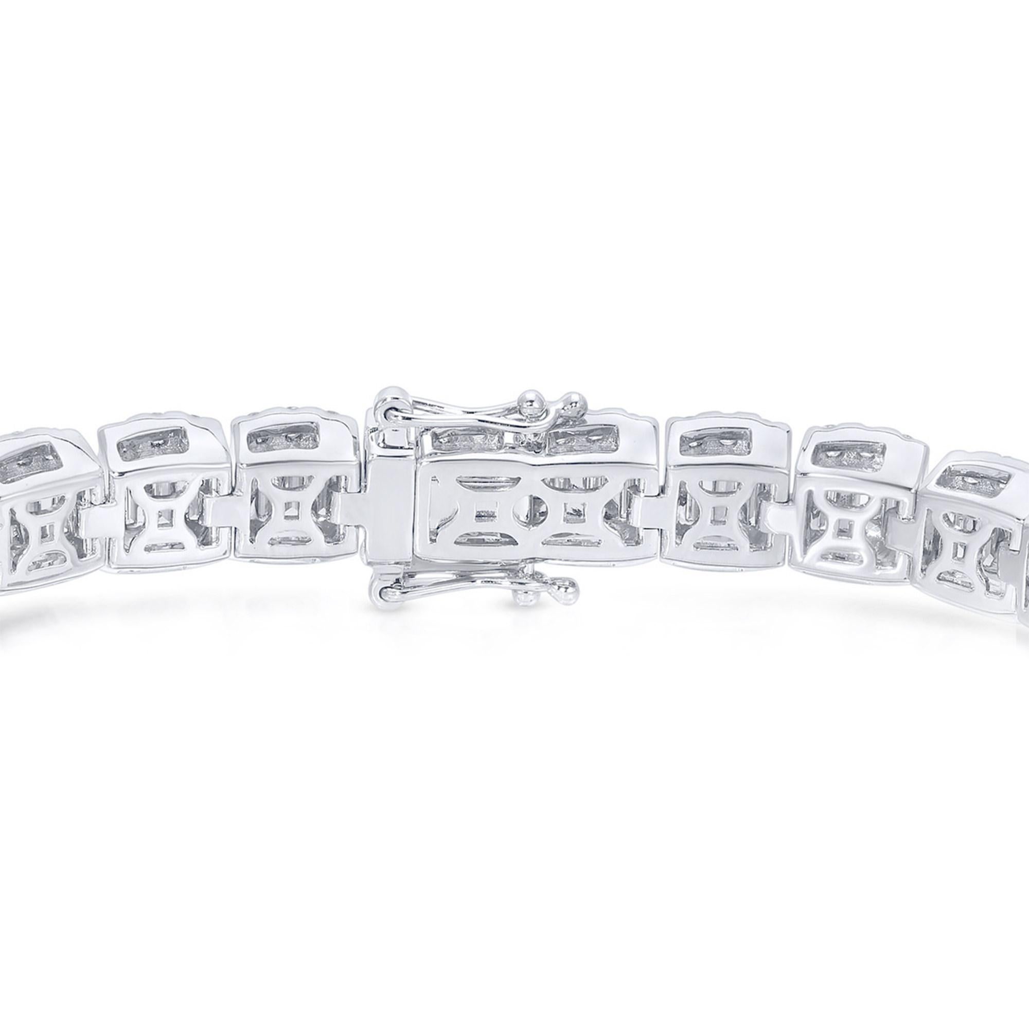 Contemporary Diamond Bracelet 11.7 Carats Total 18K White Gold In Excellent Condition For Sale In Aliso Viejo, CA