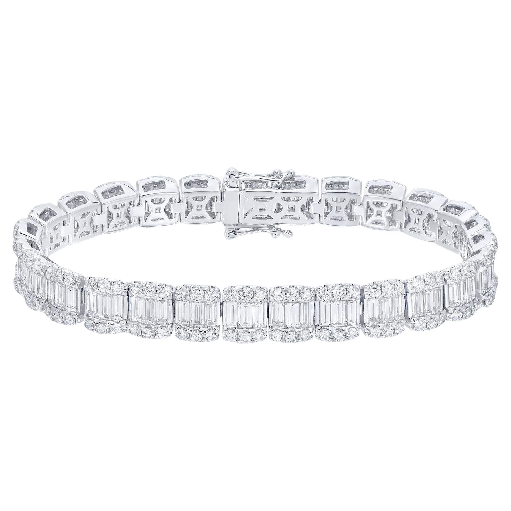 Contemporary Diamantarmband 11,7 Karat Gesamt 18K Weißgold