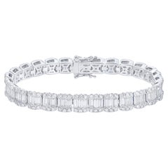 Pulsera Contemporánea de Diamantes 11,7 Quilates Total Oro Blanco 18K