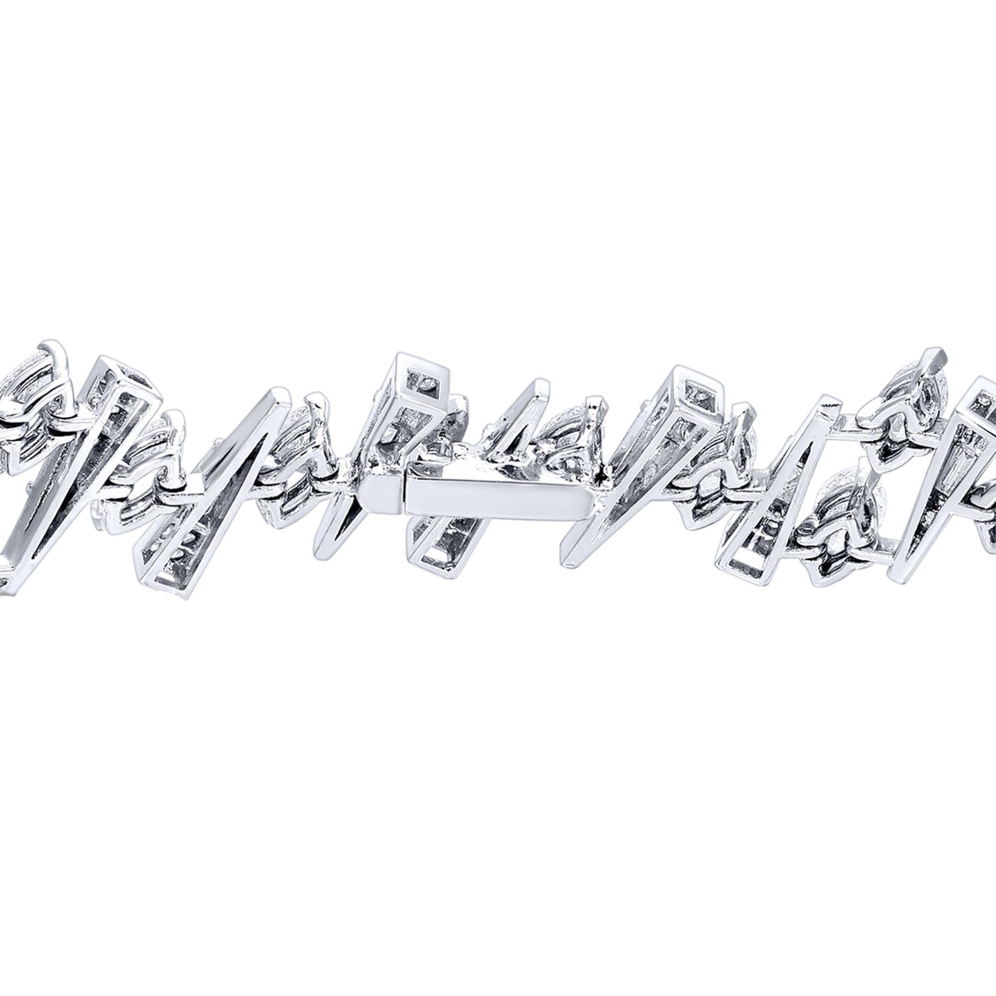 Contemporain Bracelet en diamant Contemporary 12.34 Carats 324 Diamonds 18K White Gold en vente