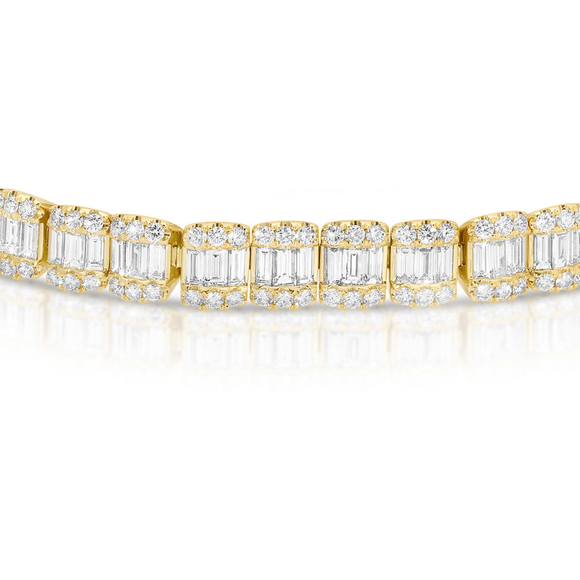 Contemporary Diamantarmband 9,2 Karat Total 18K Gelbgold (Zeitgenössisch) im Angebot
