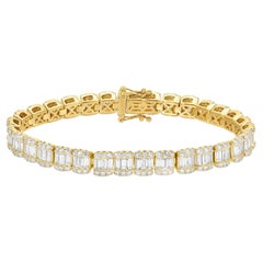 Contemporary Diamond Bracelet 9.2 Carats Total 18K Yellow Gold