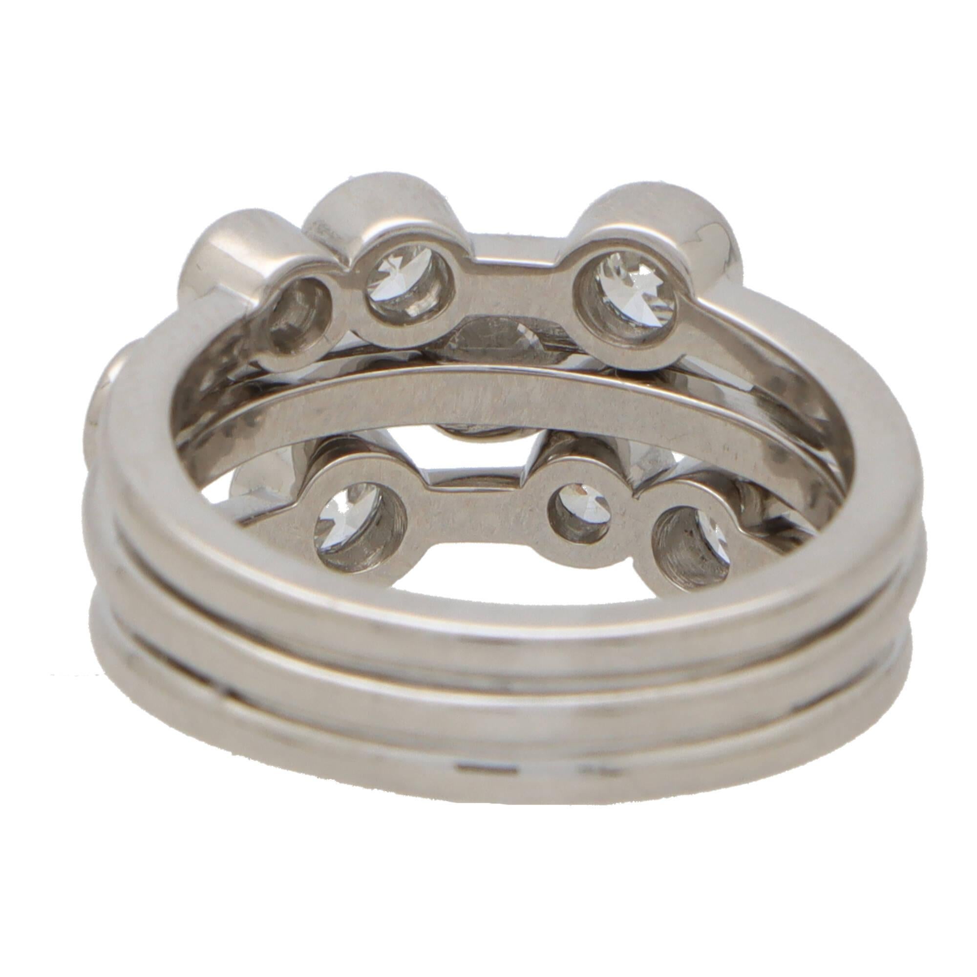 Contemporary Diamond Bubble Ring Set in Platinum 'Medium Model' In New Condition In London, GB