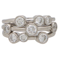 Contemporary Diamond Bubble Ring Set in Platinum 'Medium Model'