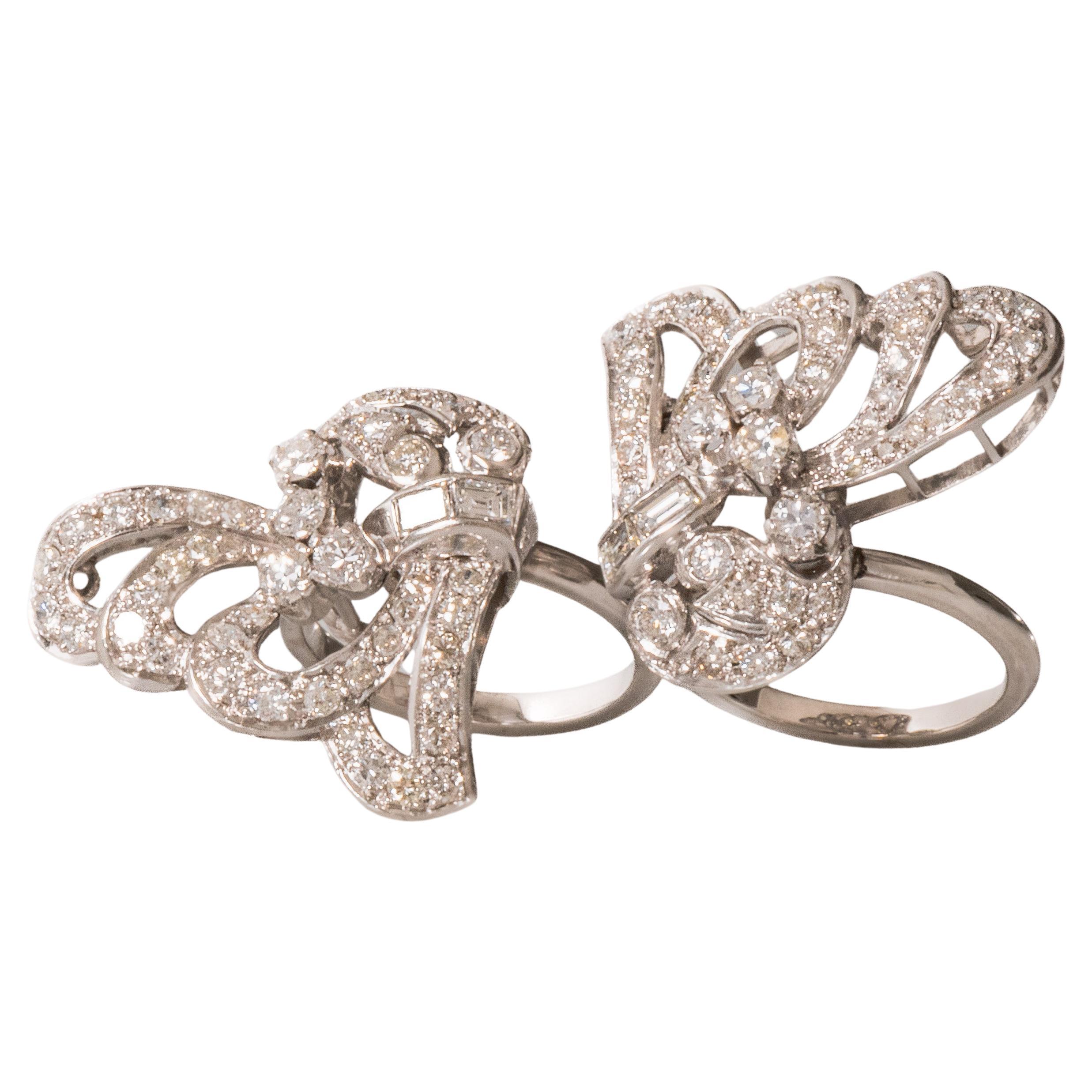 Contemporary Diamond butterfly ring
