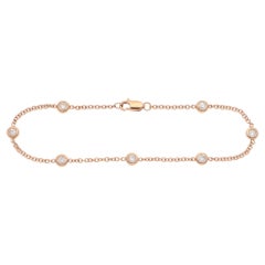 Contemporary Diamond Chain Bracelet in Rose Gold