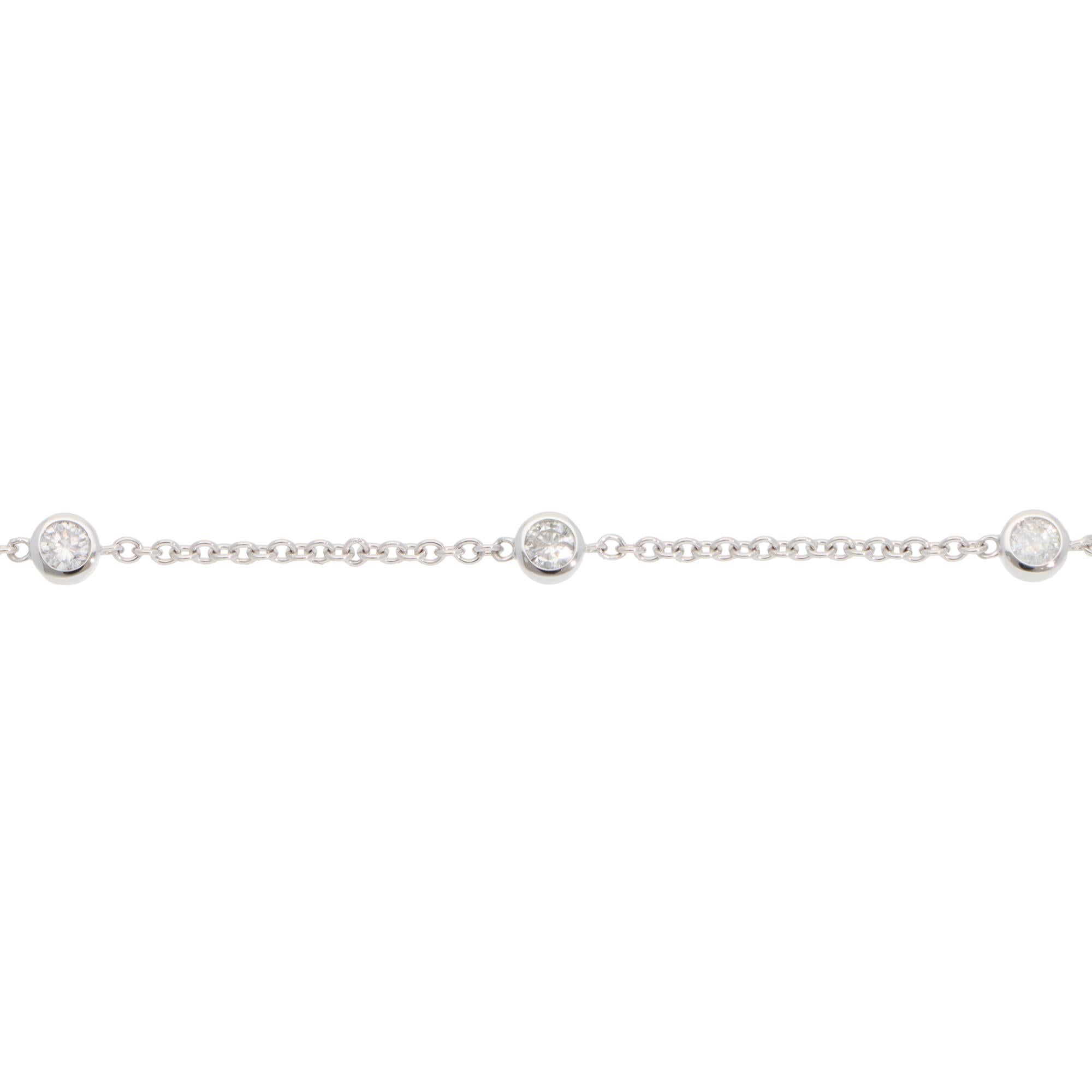 Moderno Bracciale a catena con diamanti contemporary in oro bianco in vendita