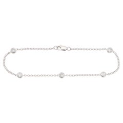 Contemporary Diamond Chain Bracelet in White Gold