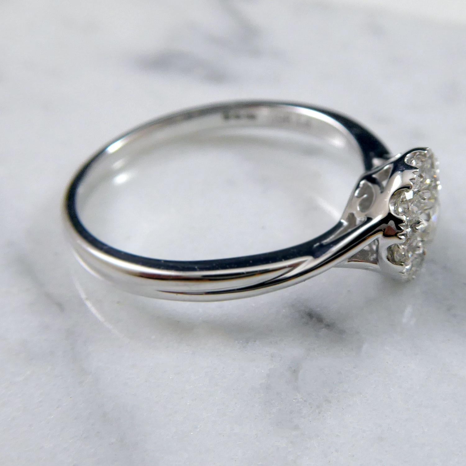 Brilliant Cut Contemporary Diamond Cluster Ring in Platinum