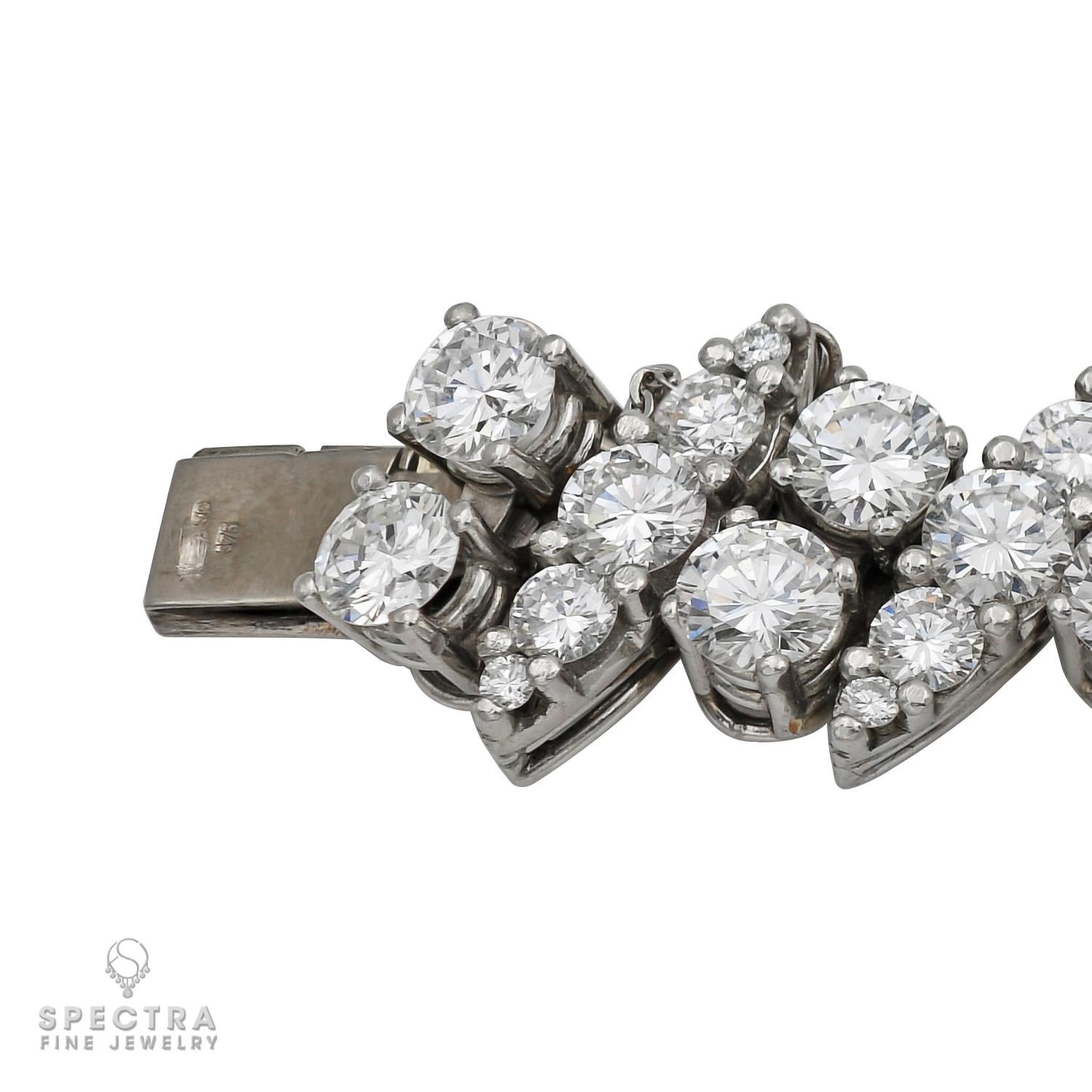 Pulsera de Tenis Eternity Contemporánea con Diamantes en forma de Cruz Corte brillante en venta