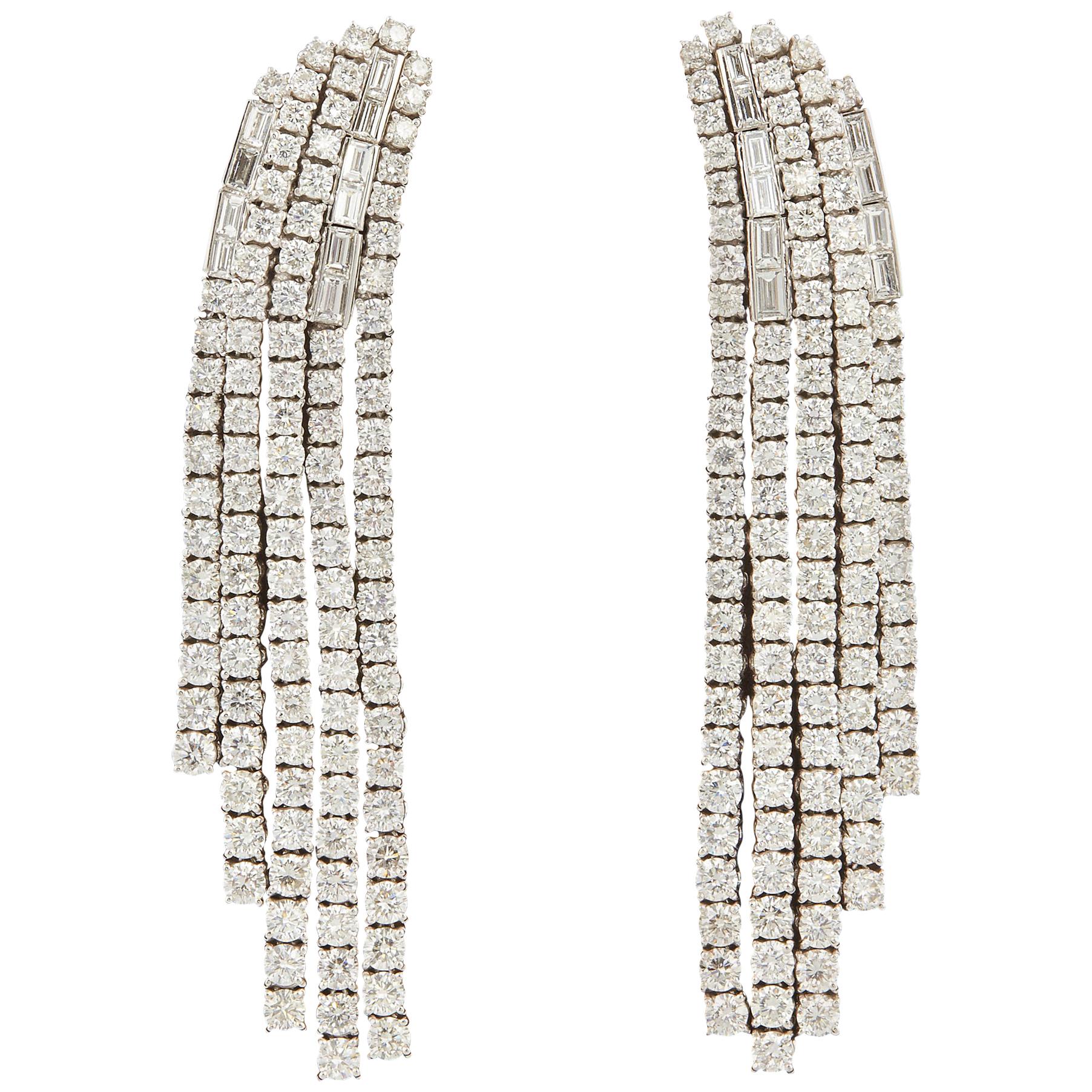 Diamond Dangle Chandelier Earrings