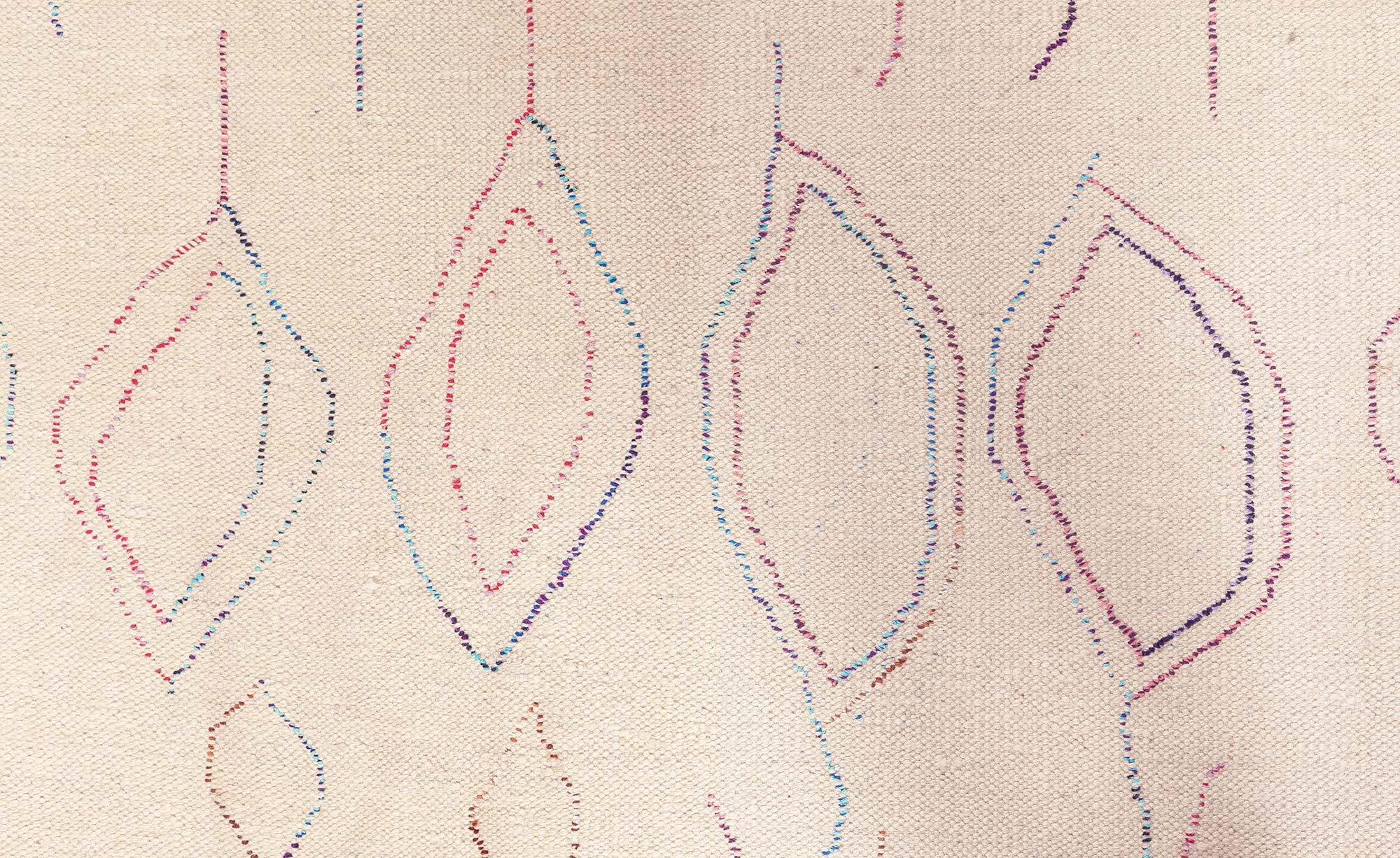 Modern Contemporary Diamond Design Flat Weave Wool Rug by Doris Leslie Blau For Sale