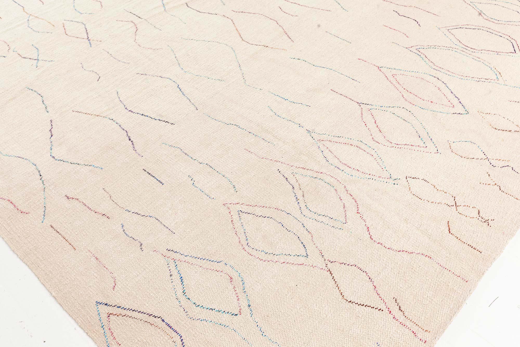 Contemporary Diamond Design Flachgewebe-Wollteppich von Doris Leslie Blau (Indisch) im Angebot