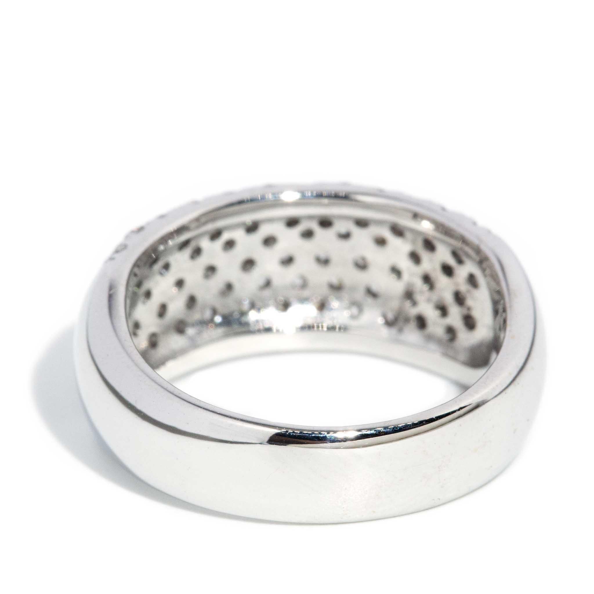 Contemporary Diamond Dome Ring 18 Carat White Gold For Sale 2