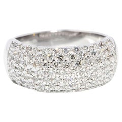 Contemporary Diamond Dome Ring 18 Carat White Gold
