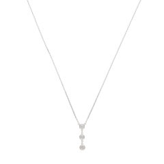 Contemporary Diamond Drop Pendant Necklace in White Gold