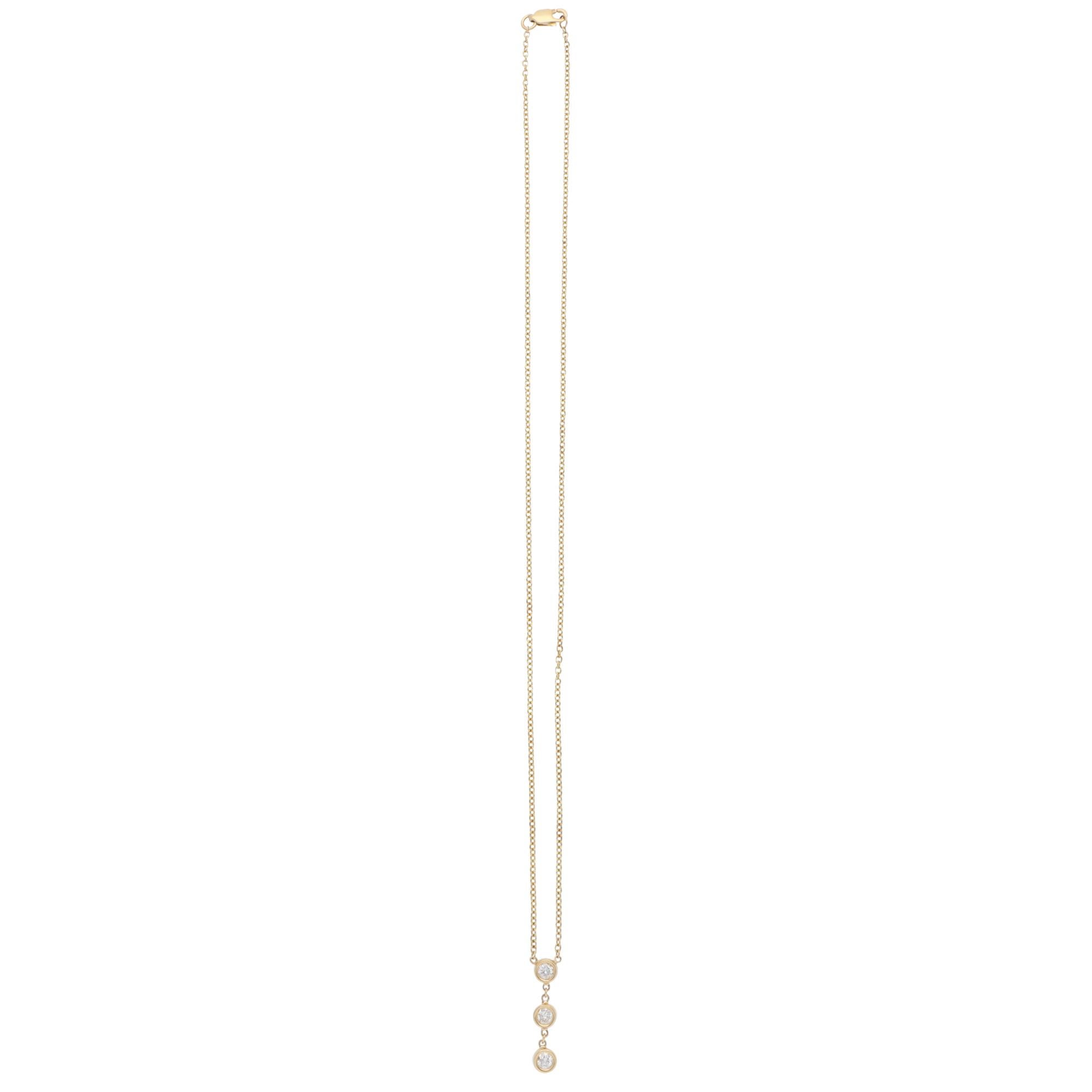 Moderno Collana con ciondolo a goccia in oro giallo Contemporary Diamond in vendita