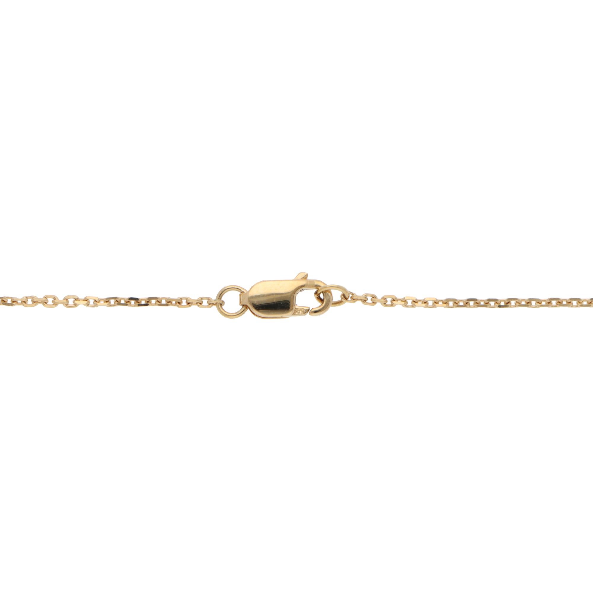 Brilliant Cut Contemporary Diamond Drop Pendant Necklace in Yellow Gold