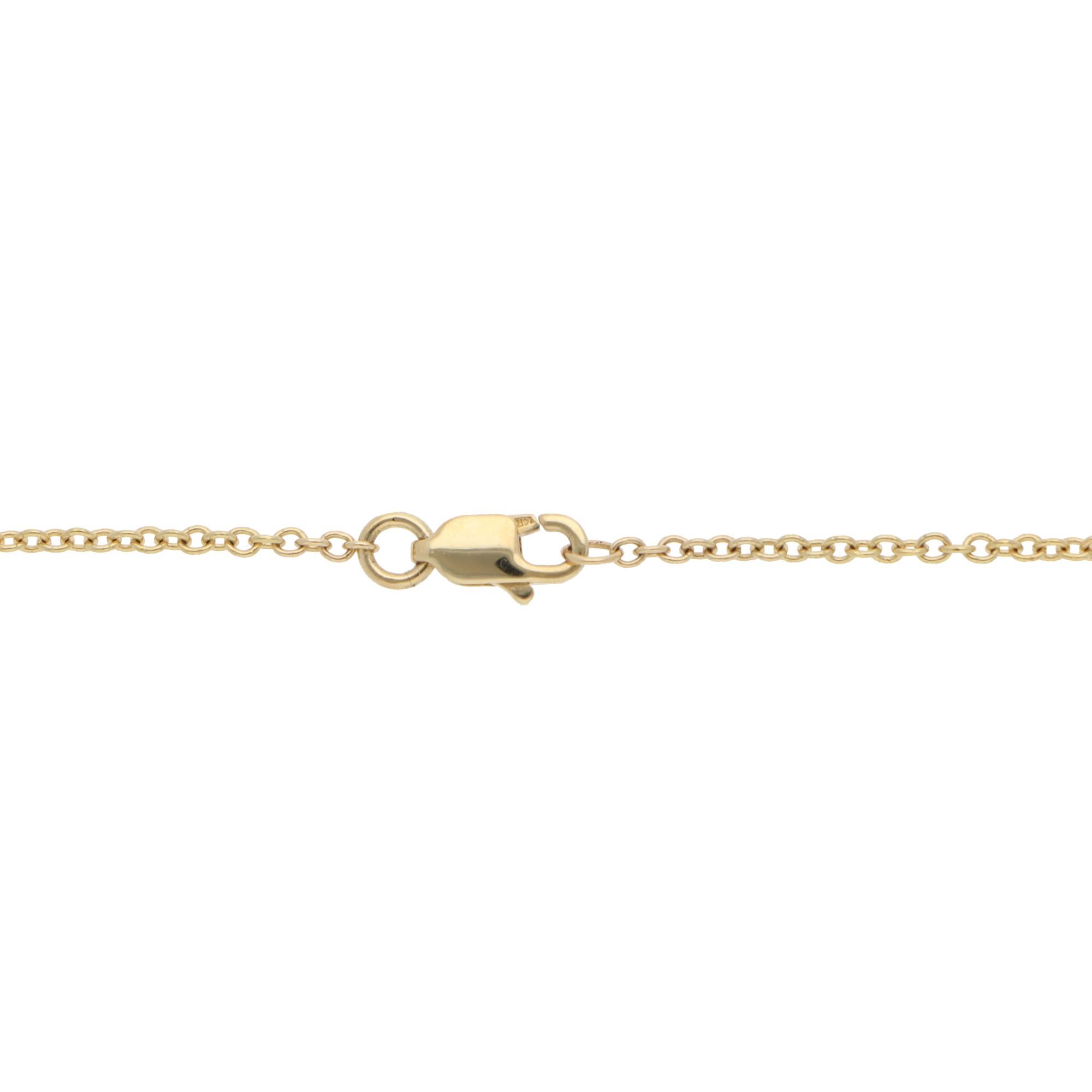 Taglio brillante Collana con ciondolo a goccia in oro giallo Contemporary Diamond in vendita