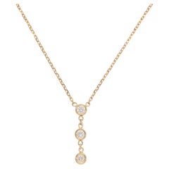 Contemporary Diamond Drop Anhänger Halskette in Gelbgold