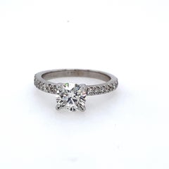 Anello di fidanzamento con diamante GIA da 1,27 carati di peso totale in oro 14 carati