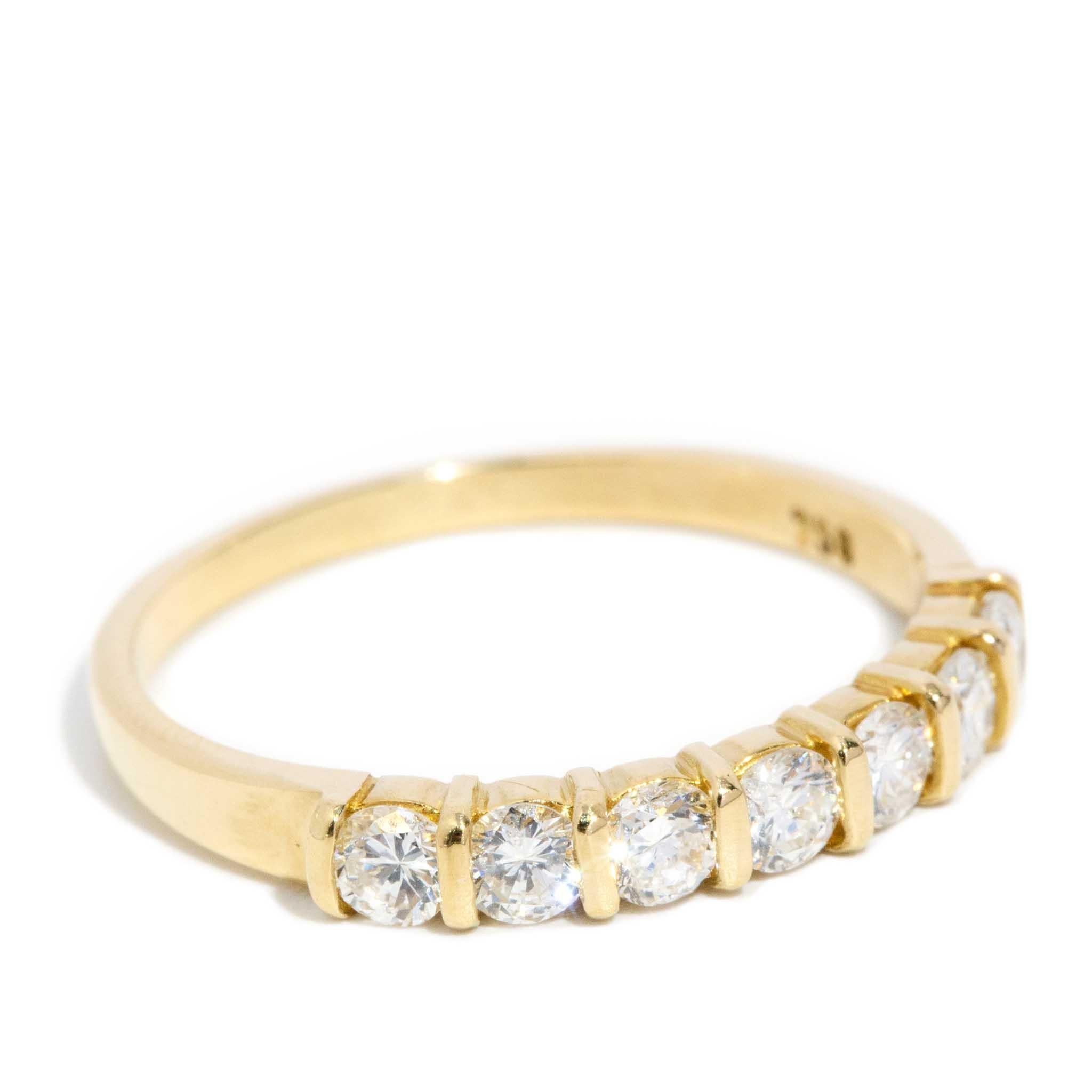 Contemporary Round Brilliant Diamond Eternity Ring 18 Carat Yellow Gold In Good Condition In Hamilton, AU