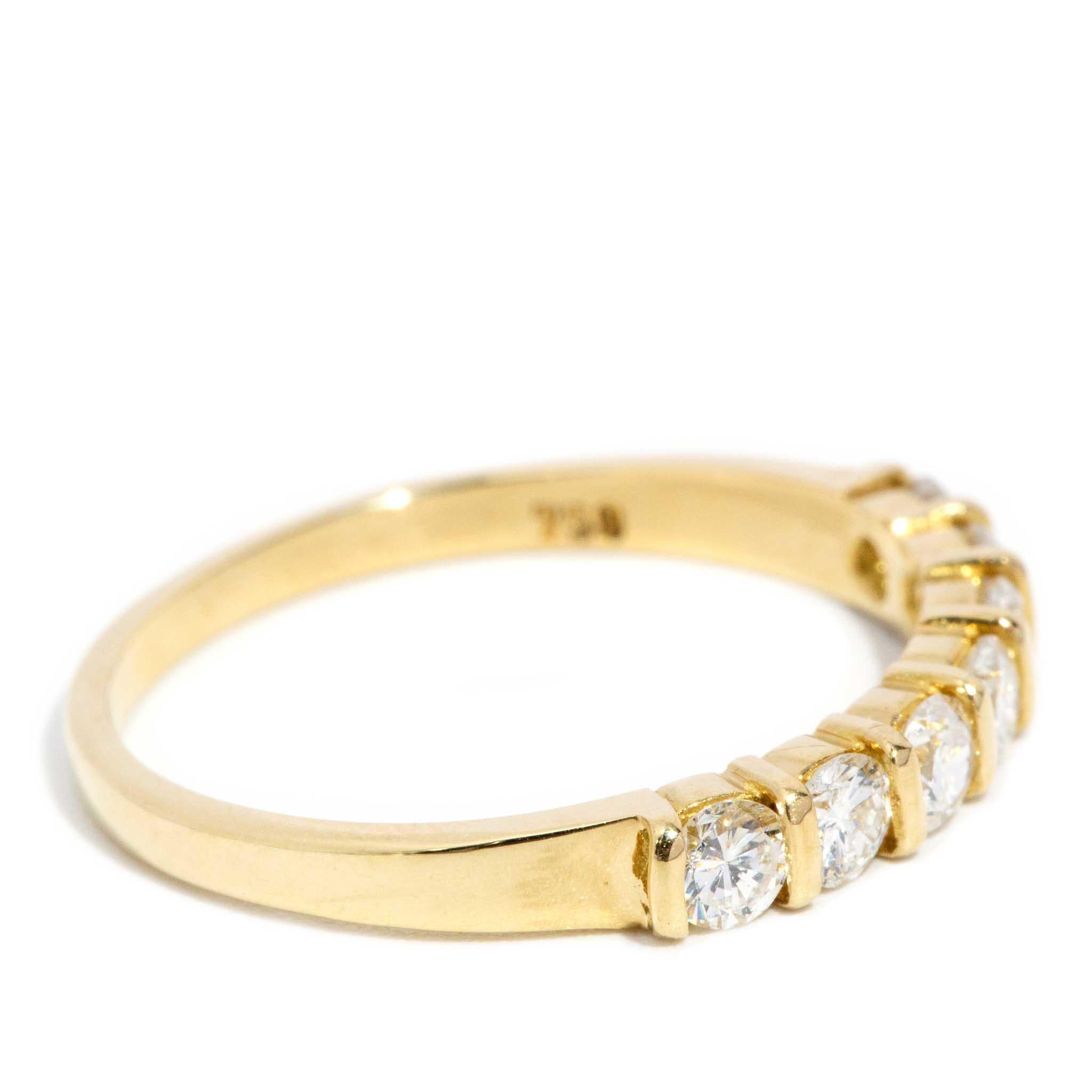 Contemporary Round Brilliant Diamond Eternity Ring 18 Carat Yellow Gold 1