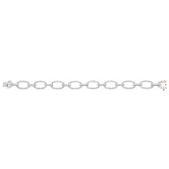 Contemporary Diamond Fancy Link Bracelet in White Gold