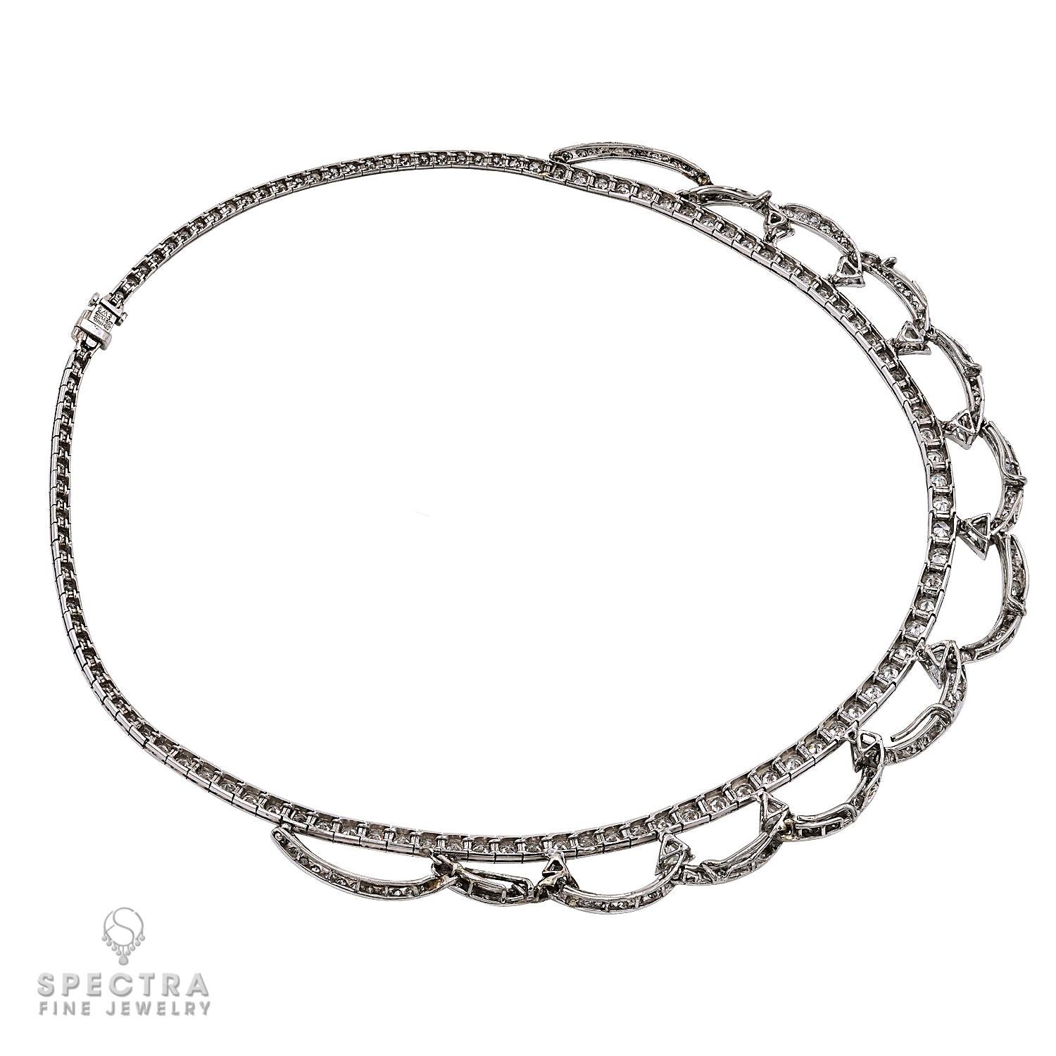 Contemporary Diamond Festoon Collar Necklace In New Condition For Sale In New York, NY