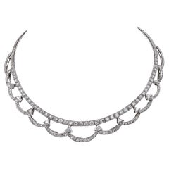 Antique Contemporary Diamond Festoon Collar Necklace