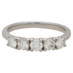 Contemporary Diamond Five Stone Ring Set in Platinum