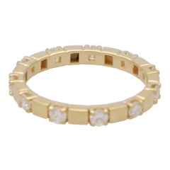 Contemporary Diamond Full Eternity Band Ring in 18k Yellow Gold