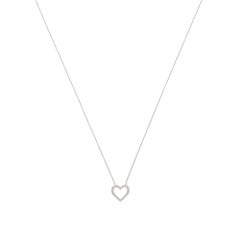 Contemporary Diamond Heart Pendant Necklace in Platinum