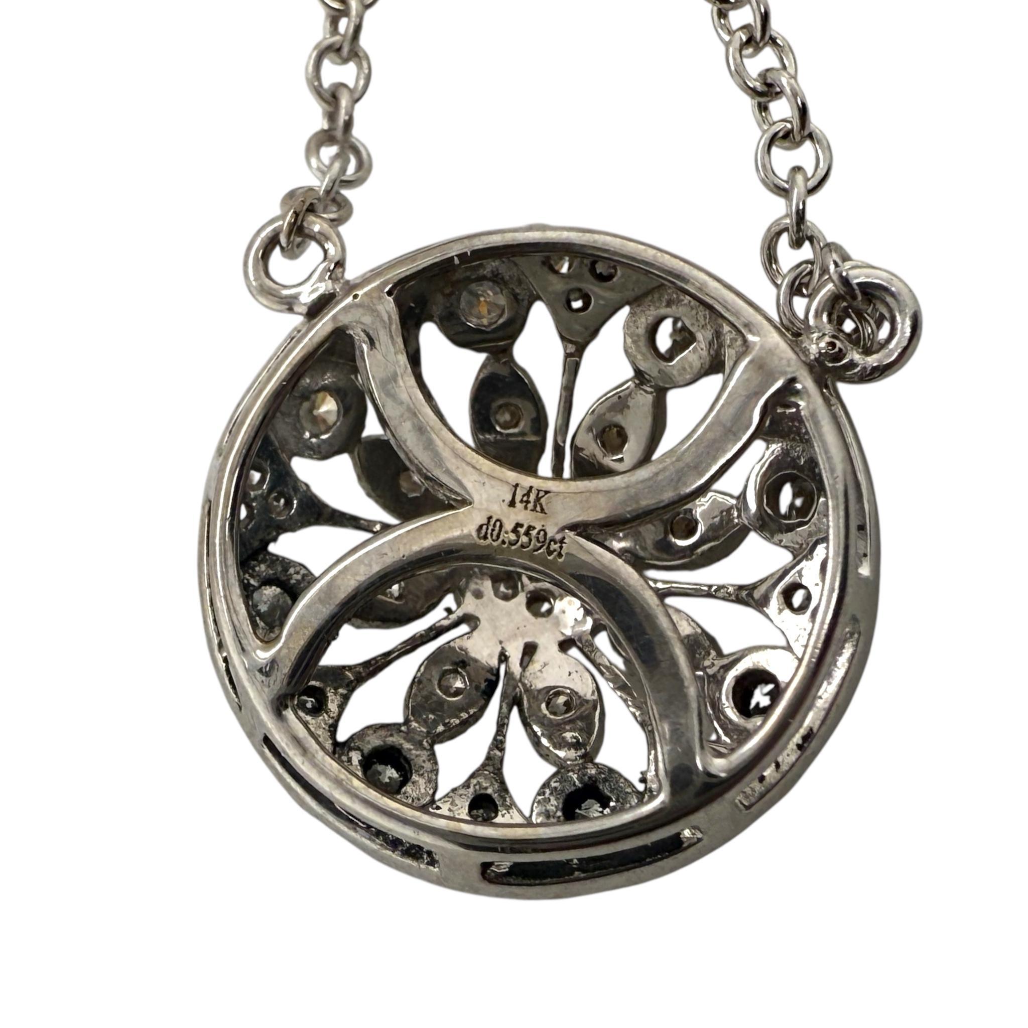 Collana di diamanti Contemporary in oro bianco 14 carati in vendita 2