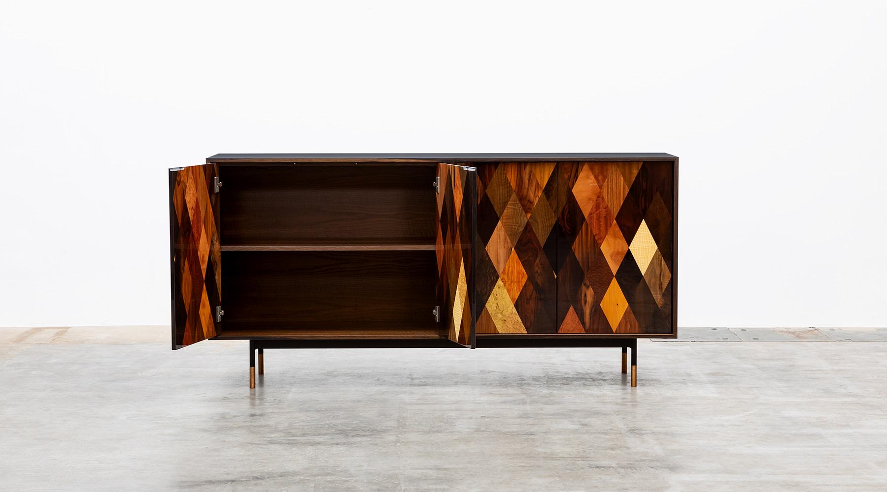 Modern Contemporary Diamond Pattern Sideboard by Johannes Hock 'G' For Sale