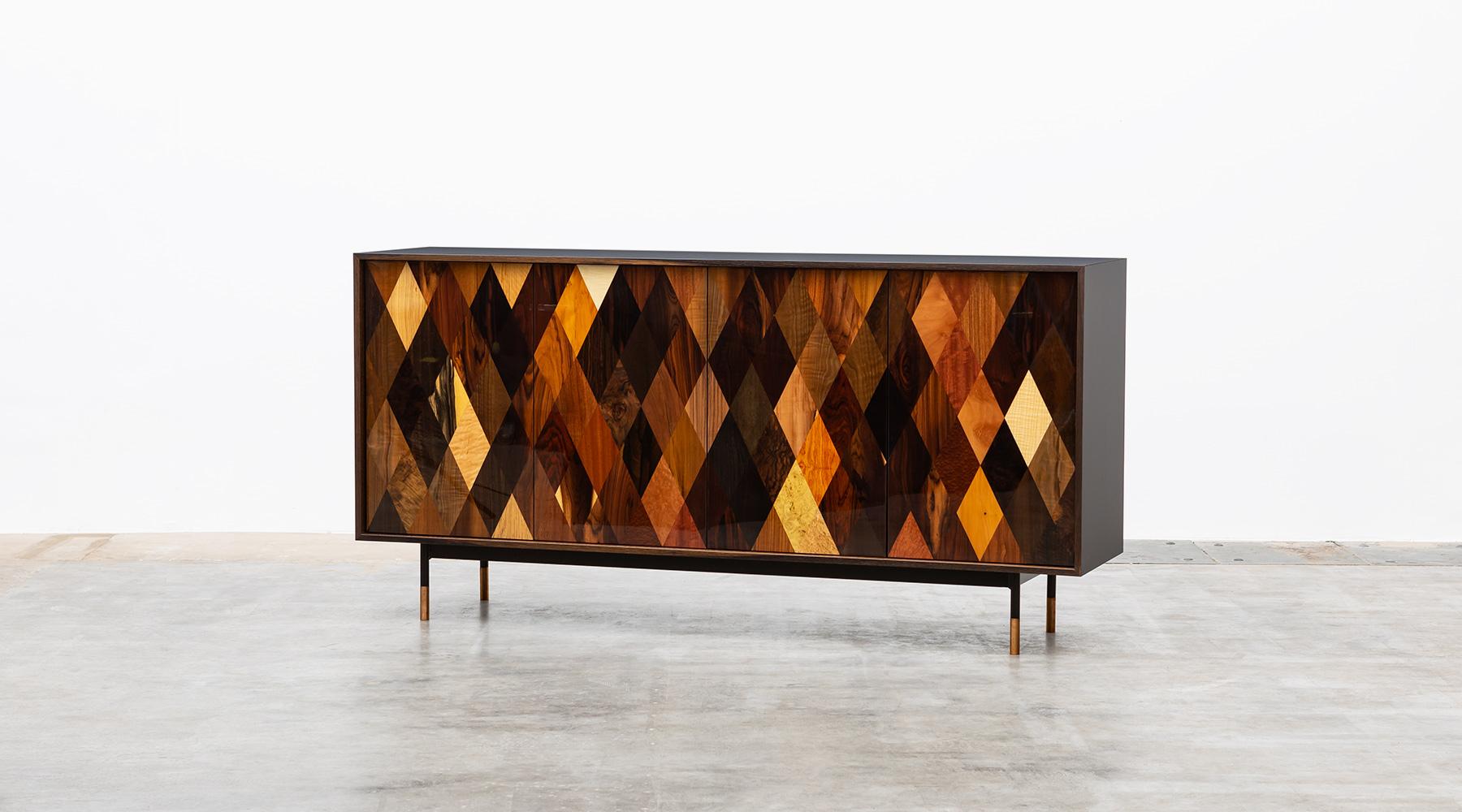 German Contemporary Diamond Pattern Sideboard by Johannes Hock 'G' For Sale
