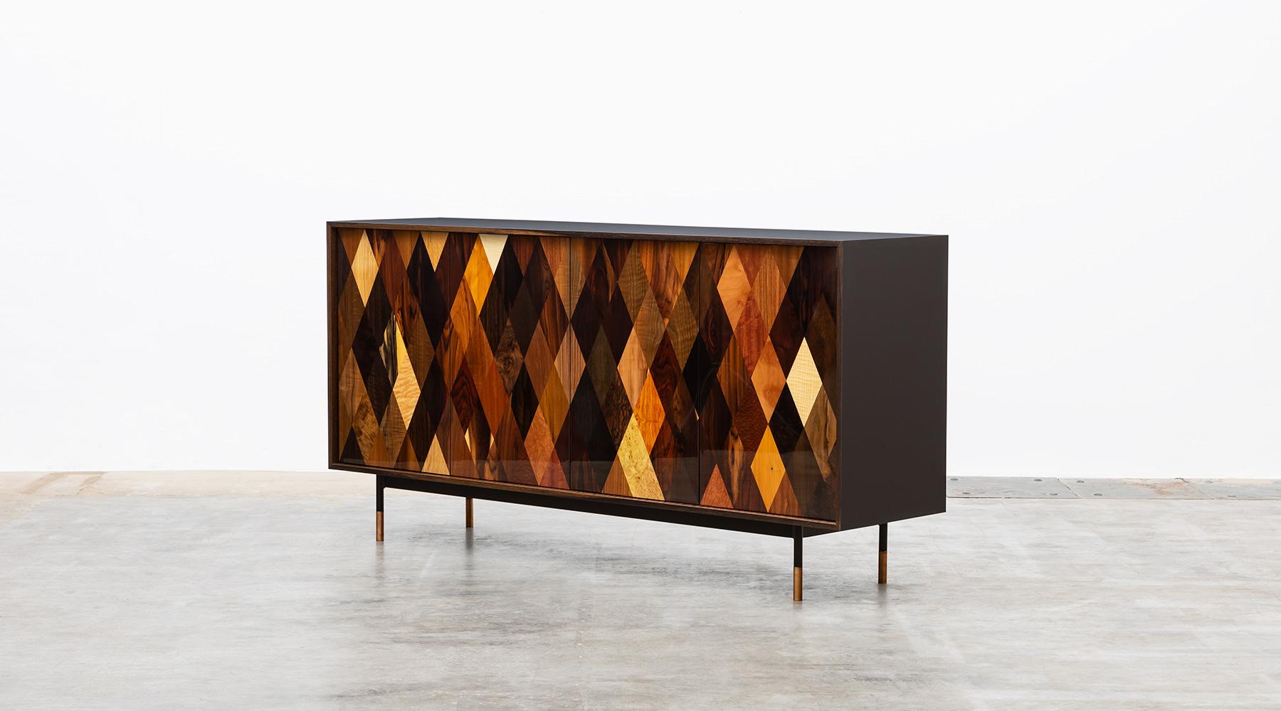 Contemporary Diamond Pattern Sideboard by Johannes Hock 'G' In Excellent Condition For Sale In Frankfurt, Hessen, DE