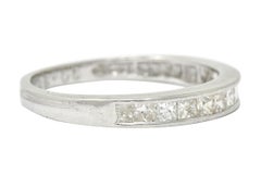 Contemporary Diamond Platinum Channel Anniversary Band Ring