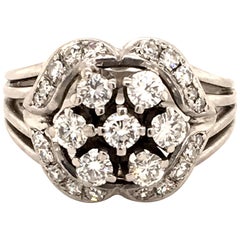 Contemporary Diamond Ring in 18 Karat White Gold