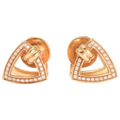 Contemporary Diamond Rose Gold Mauboussin Cufflinks