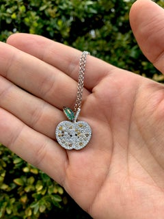 Rosior one-off Diamond, Sapphire, Peridot and Tsavorite "Apple" Pendant Necklace